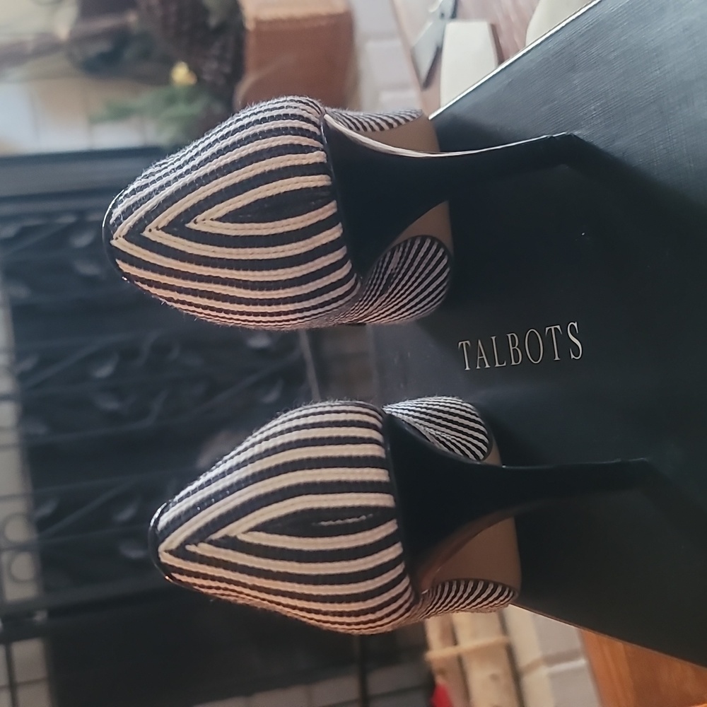 Talbots Black/Ivory Adley1 Heels 7.5